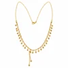 Korean Style Gold-Tone Beaded Fringe Drop Necklace