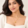 Gold Colour Round Ball Pendant Chain Necklace